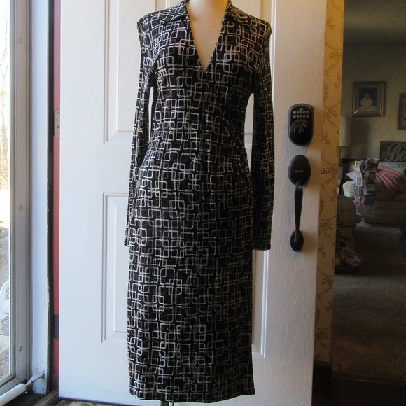 NWT Talbots Long Sleeve Midi Faux Wrap Dress Size 10 - Picture 4 of 12